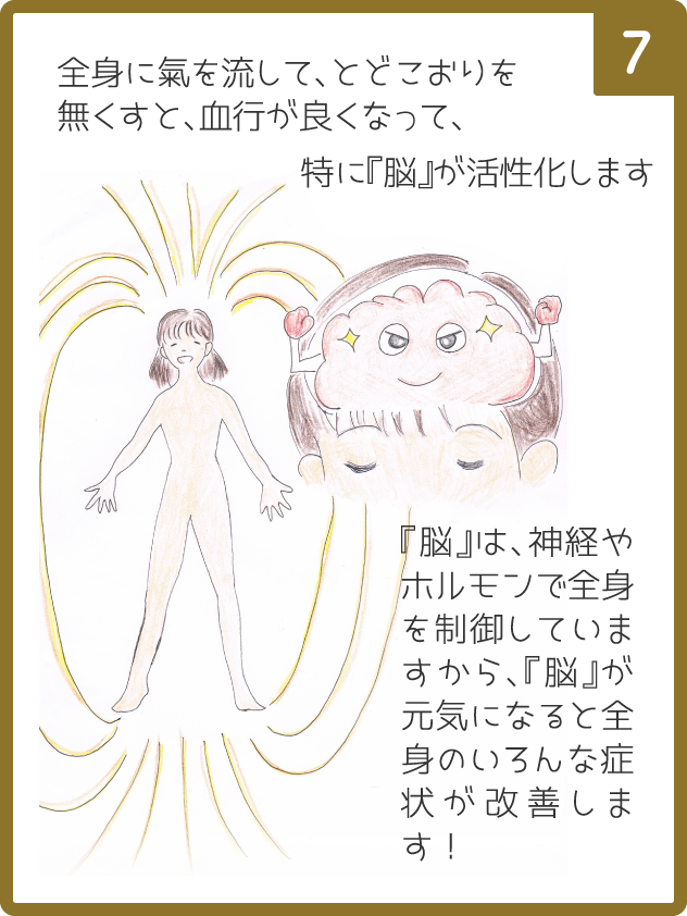 漫画　氣功三鍼法⑦　血行が良くなって脳が活性化