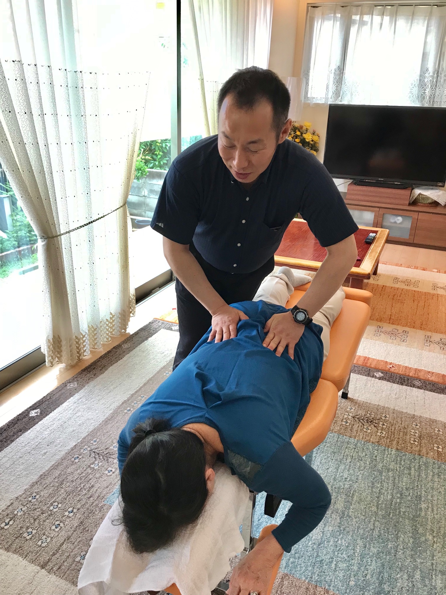 三鍼法施術風景　往診